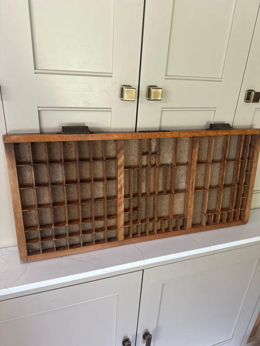 Vintage Letterpress Wooden Printers Tray Curios Display - large