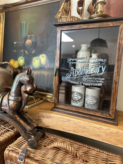 Apothecary sign written cabinet - Rare