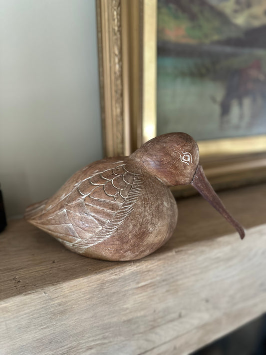 Vintage hand carved shore bird