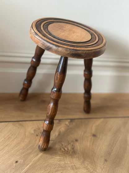 Vintage French bobbin leg stool