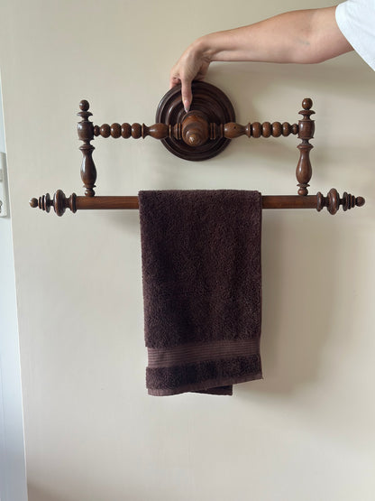 Rare - French bobbin towel rail