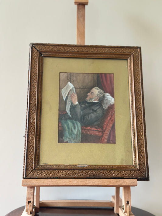 Man with newspaper - S.Davis 1906 - painting