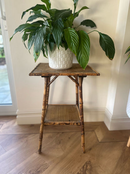 vintage tiger style bamboo side table plant stand