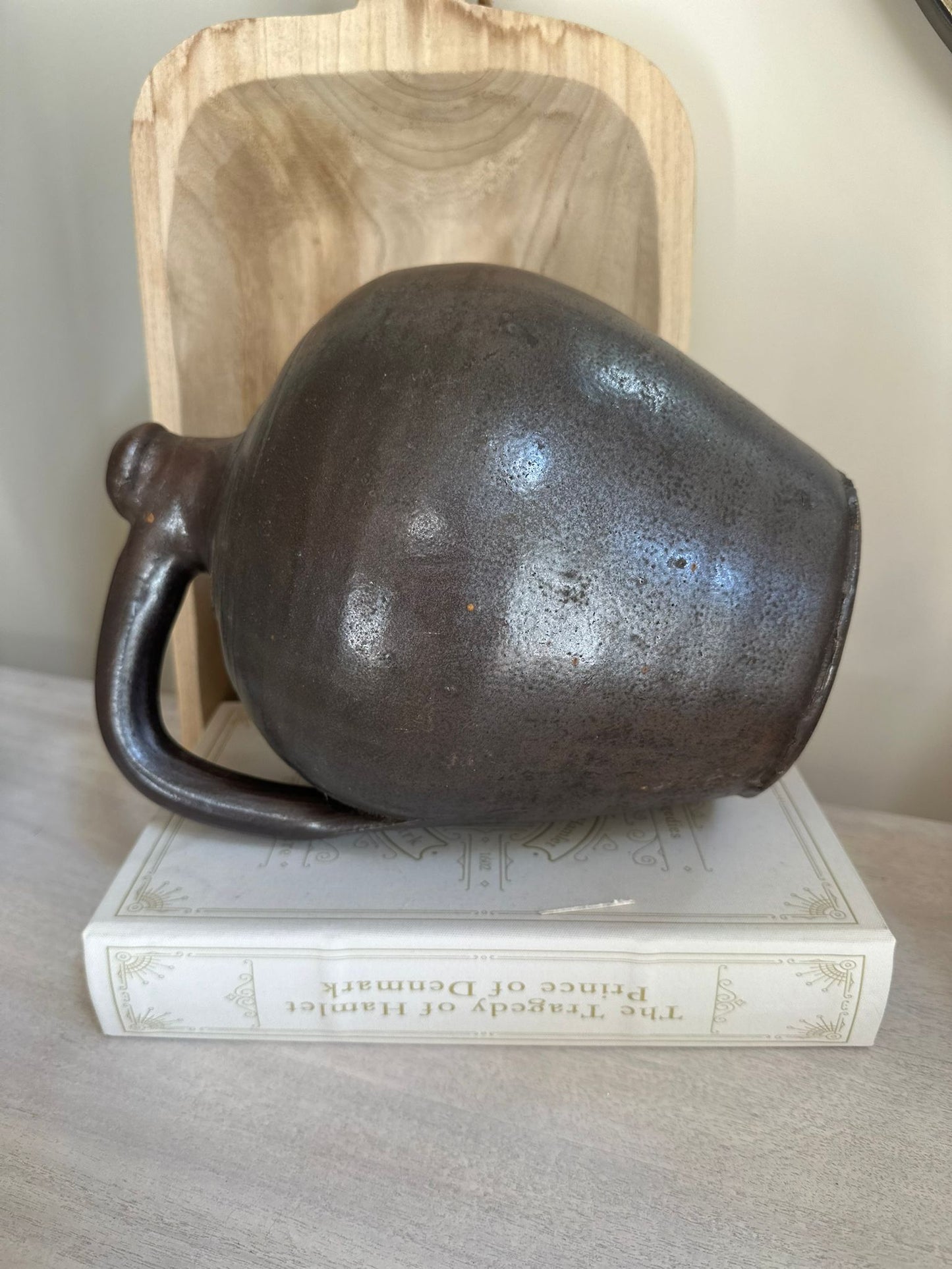 chunky stoneware French jug olive pot vintage