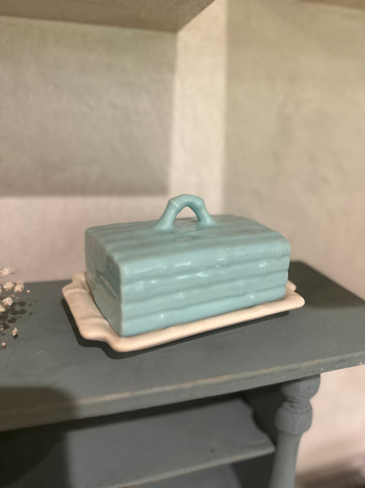 Vintage bamboo butter dish by Arthur wood