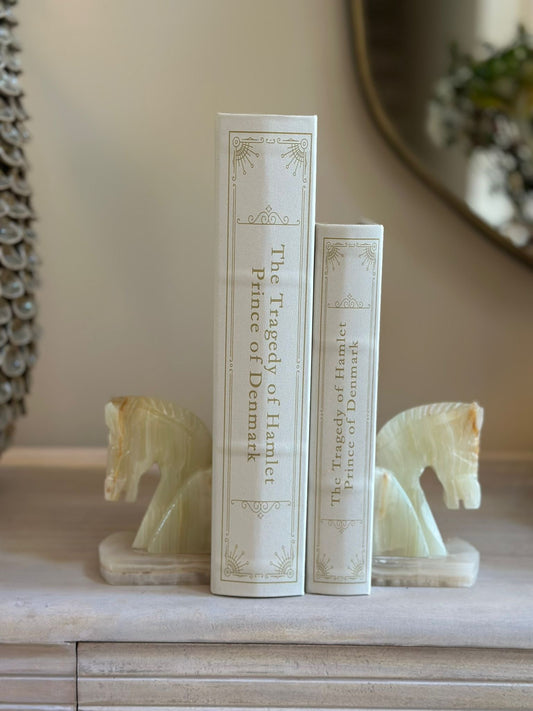 Alabaster marble horse head bookends