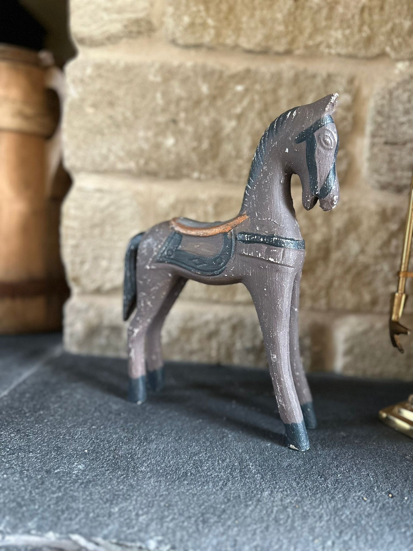 Vintage folk wooden horse