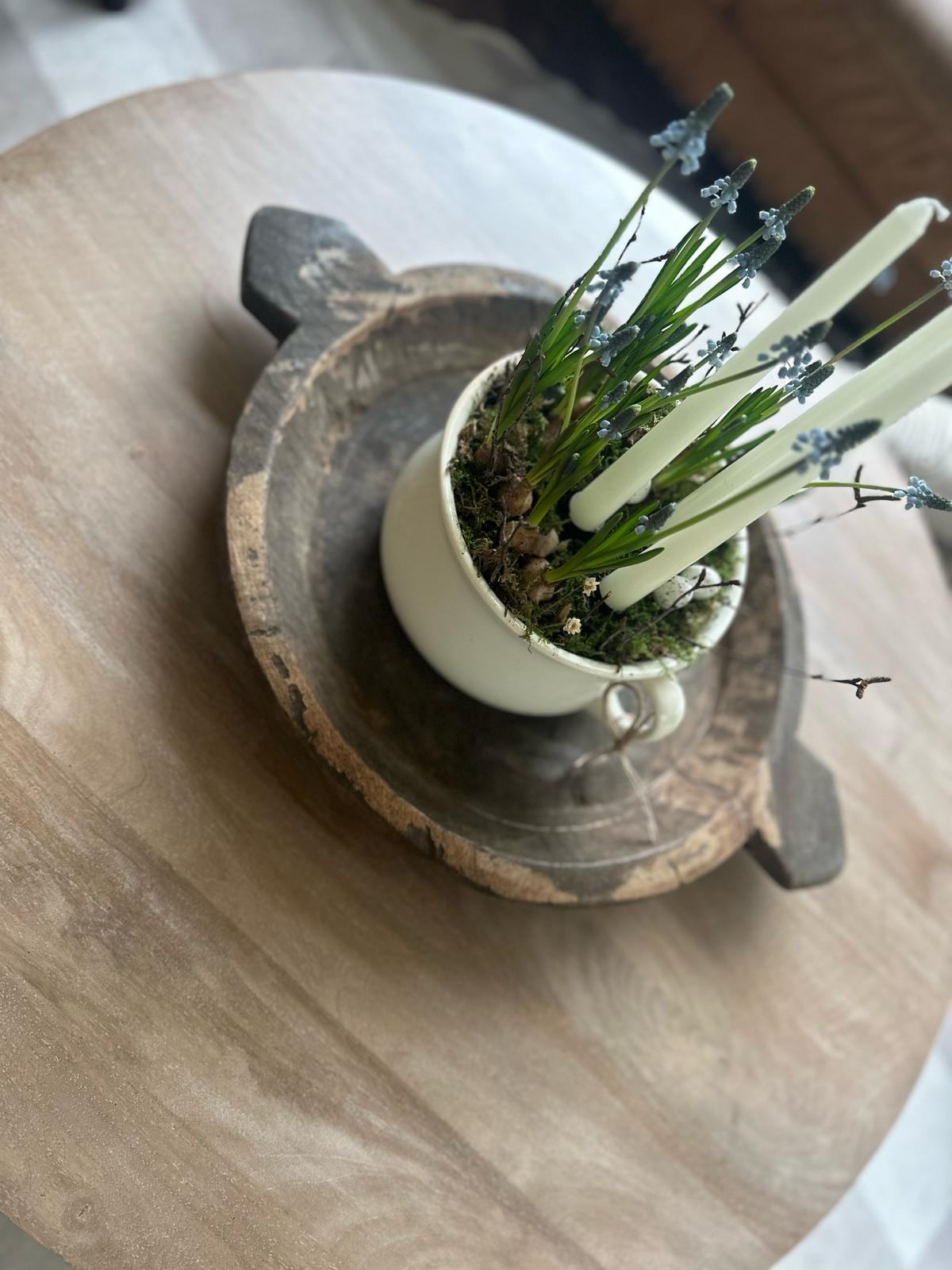 white chamberpot with handle - planter