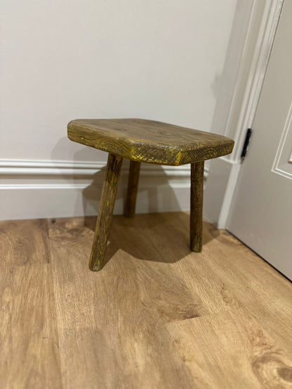 Vintage chippy tripod stool French