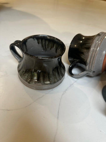 studio pottery mugs vintage glazed x6