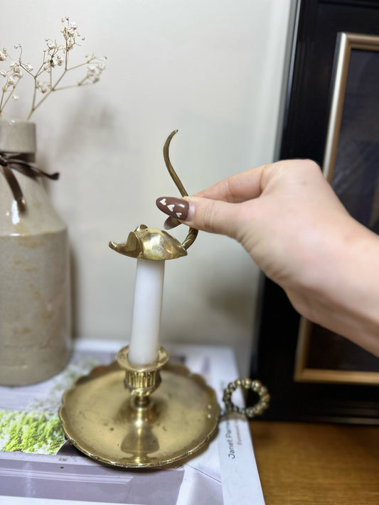 mouse candle snuffer / desk receipt holder brass