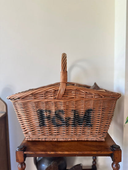 f&m log basket large with handle