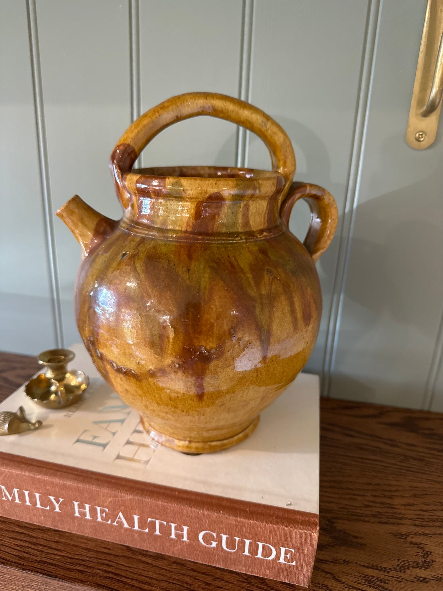 French drip glazing unusual oil pot