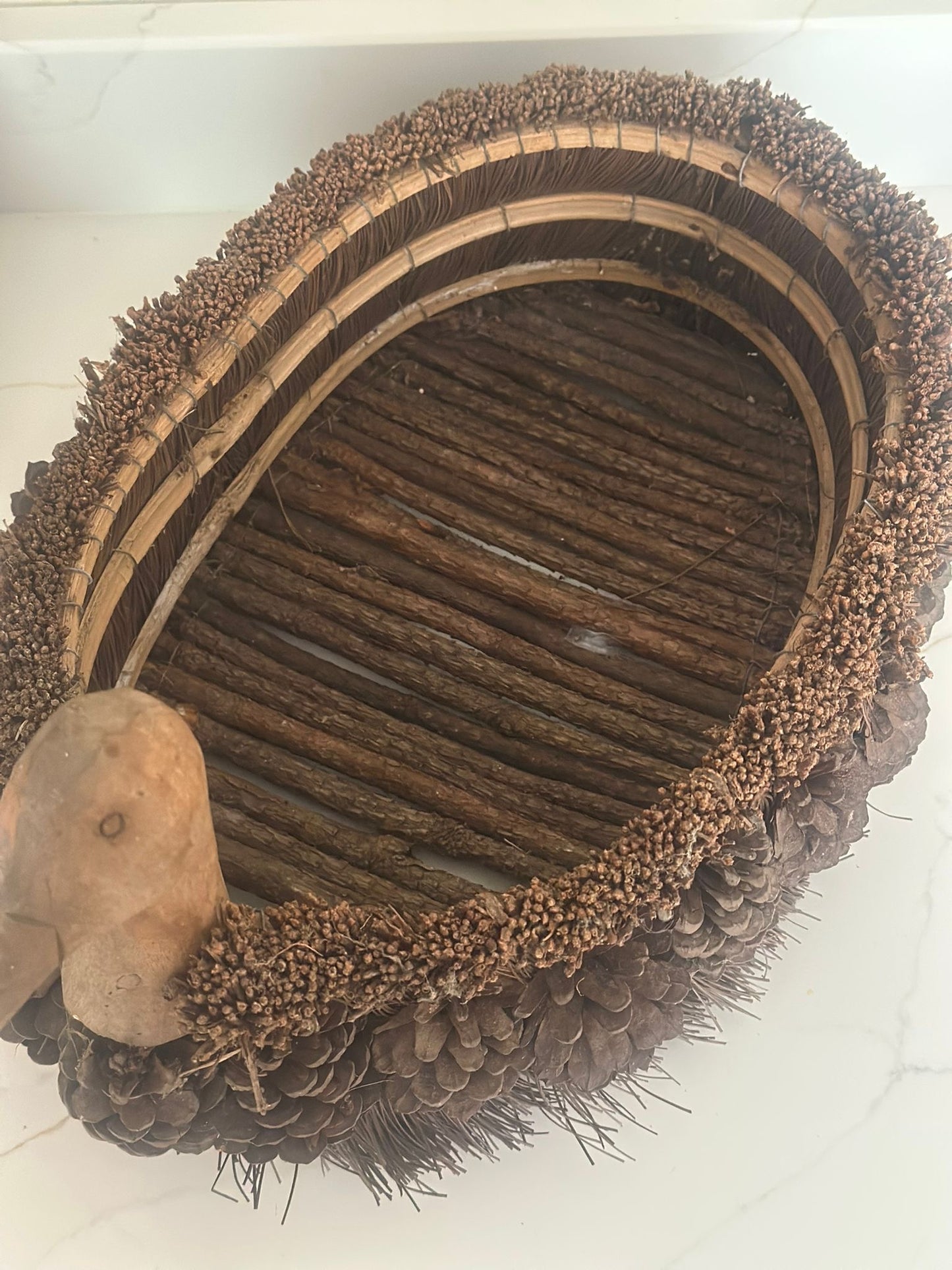 vintage folk art duck basket