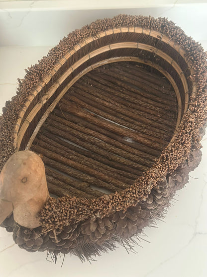 vintage folk art duck basket