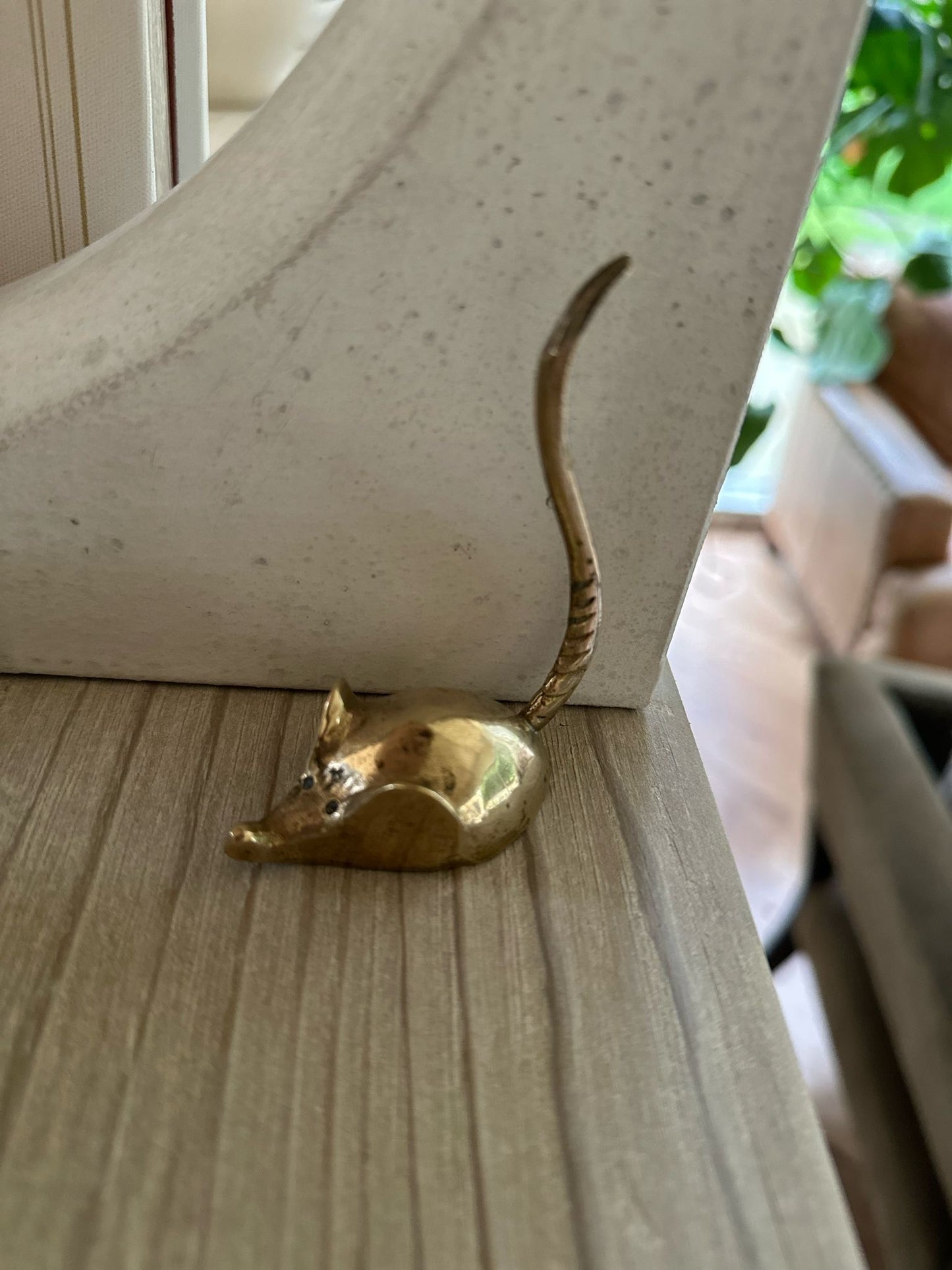 mouse candle snuffer / desk receipt holder brass