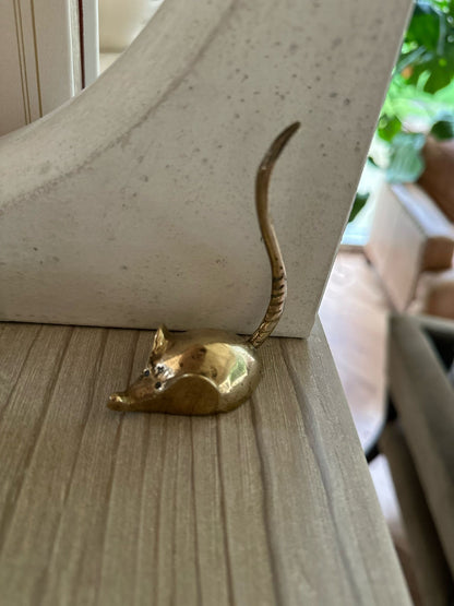 mouse candle snuffer / desk receipt holder brass