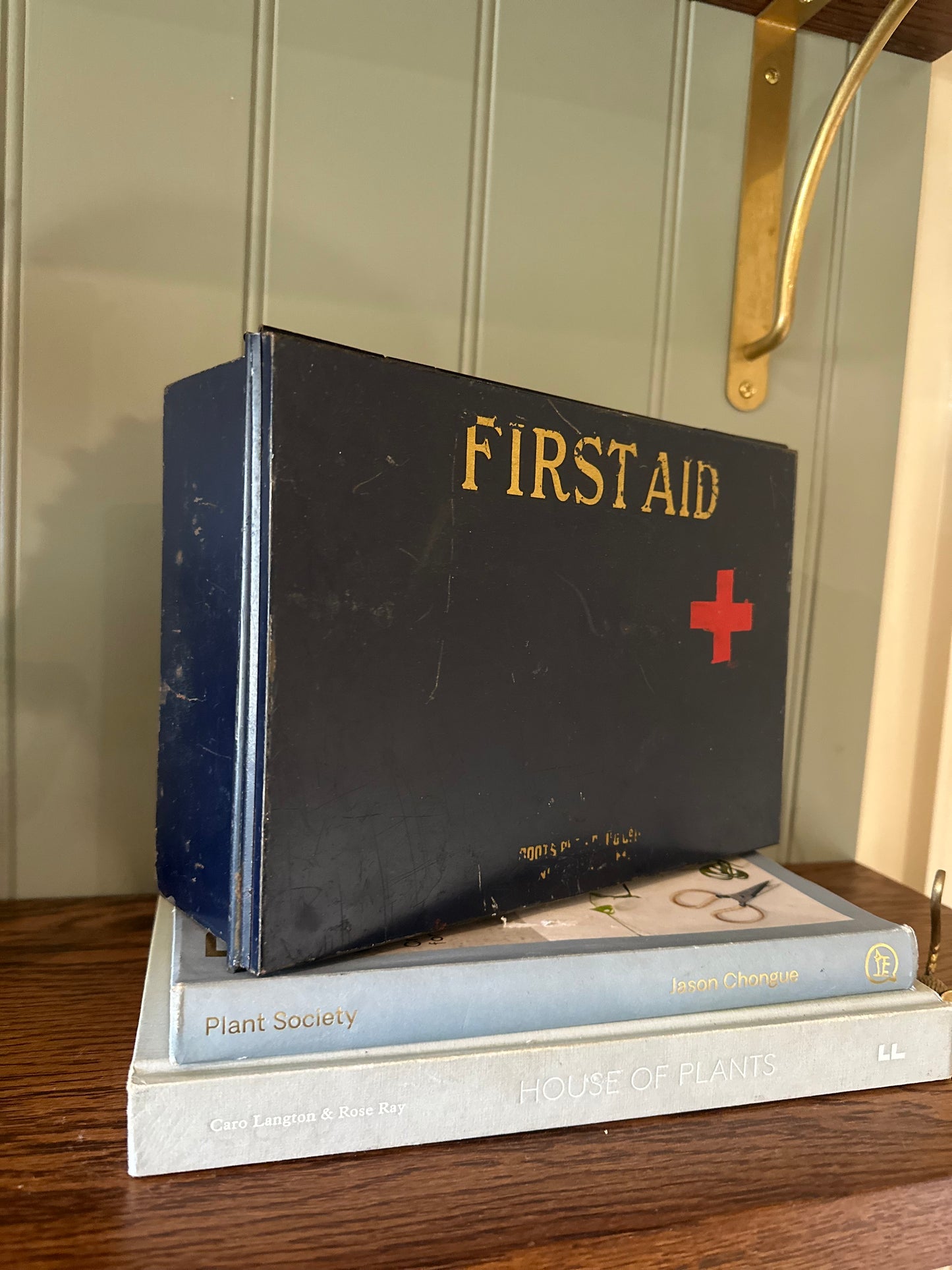 Vintage first aid tin storage