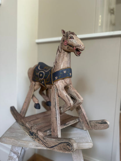 Vintage Folk art Swedish rocking horse large