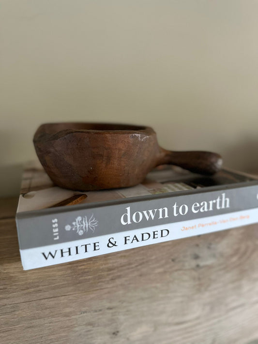 Vintage wooden handled bowl