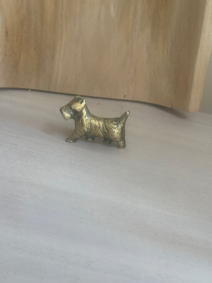 Vintage brass Scottie dog paperweight