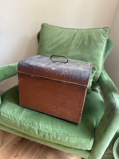 Rustic trunk possessions box locked Vintage