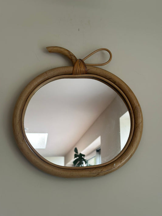 vintage apple 🍏 bamboo rattan mirror