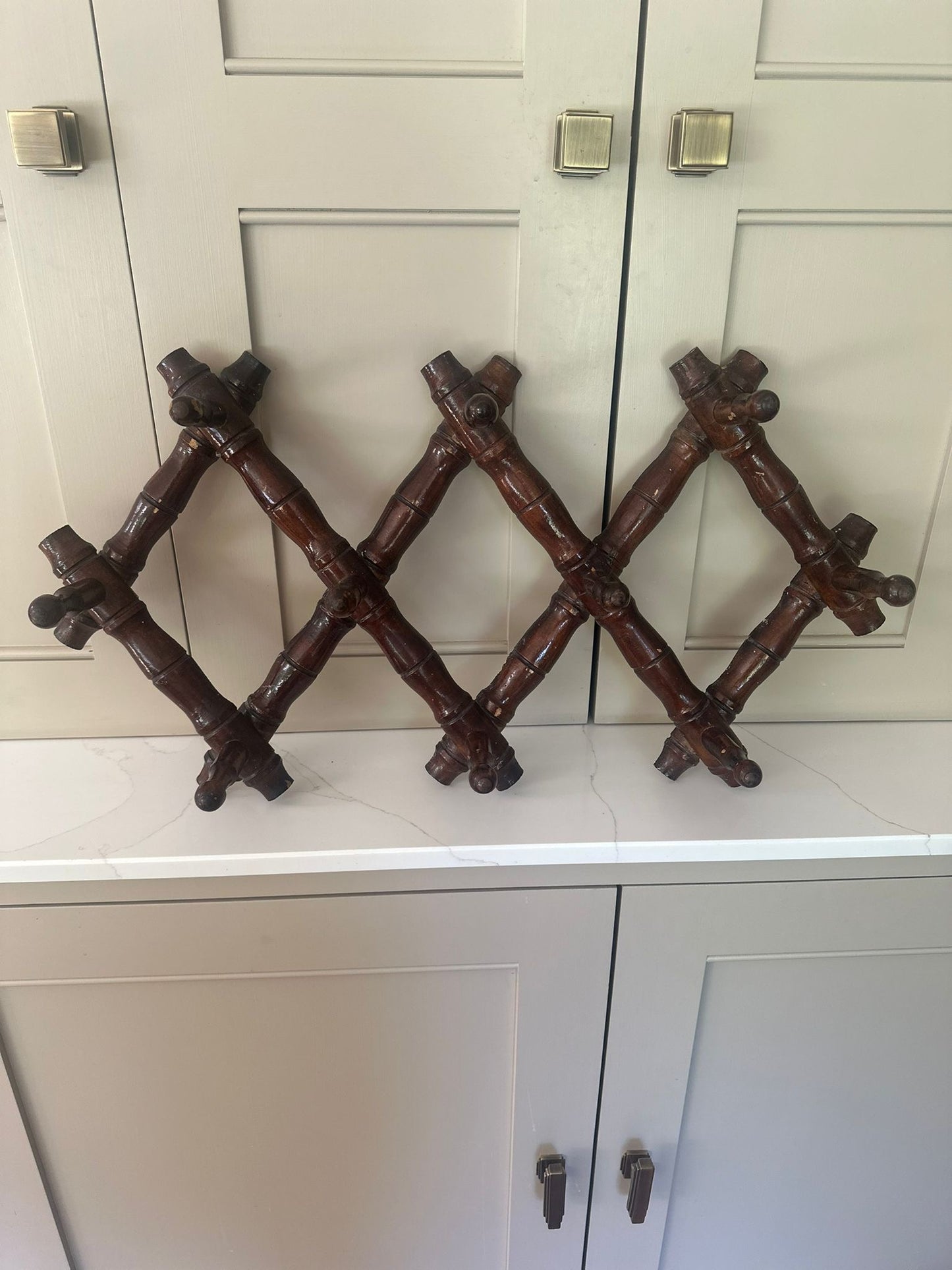 vintage French coat expandable hook bamboo style