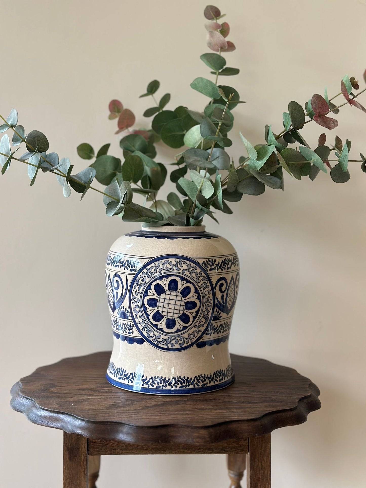 Chinese vintage giant spice ginger jar blue & white