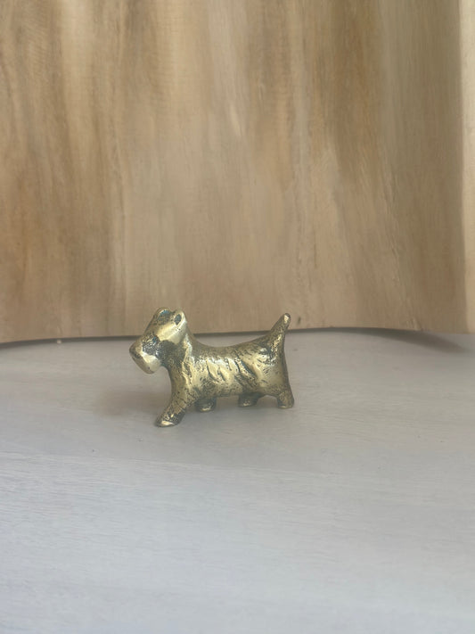 Vintage brass Scottie dog paperweight