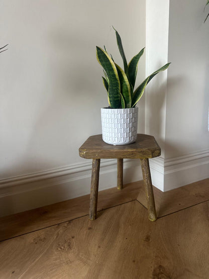 Vintage chippy tripod stool French