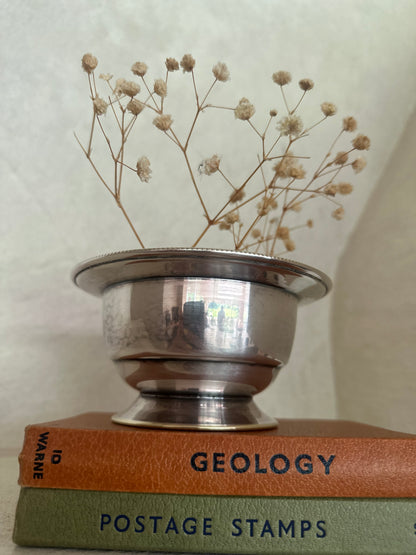 Vintage Silver flower frog bowl