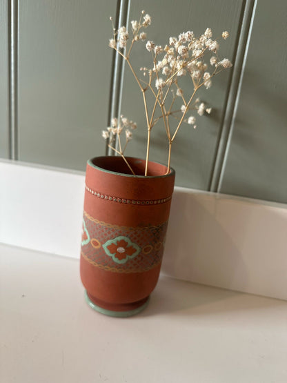 vintage Greek tumbler hand painted