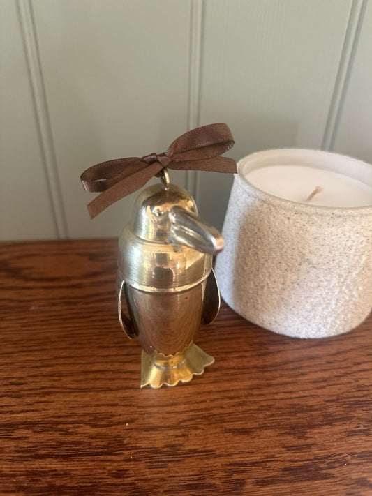 vintage brass MCM penguin vesta match case 🐧 RARE