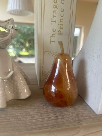 vintage alabaster marble  pear ornament