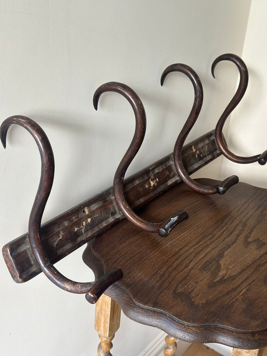 Victorian steam bent coat & hat wall mounted stand