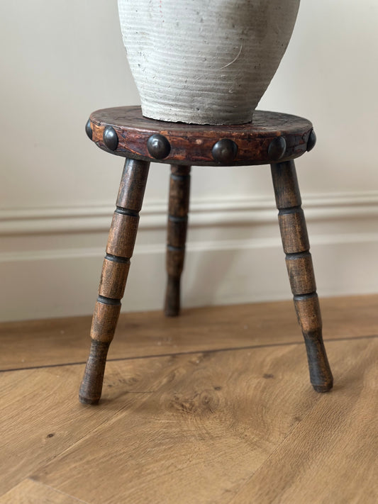 Vintage leather rustic stool