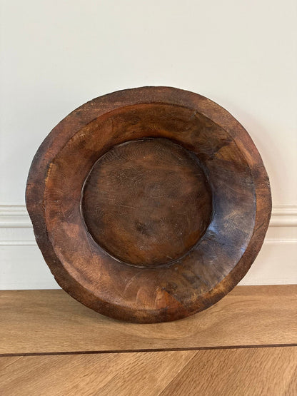 large deep French dough bowl vintage