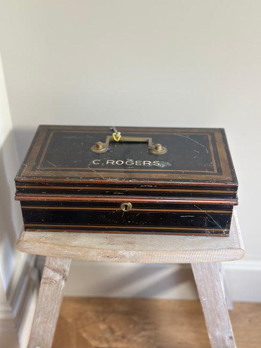 Vintage cash box with key