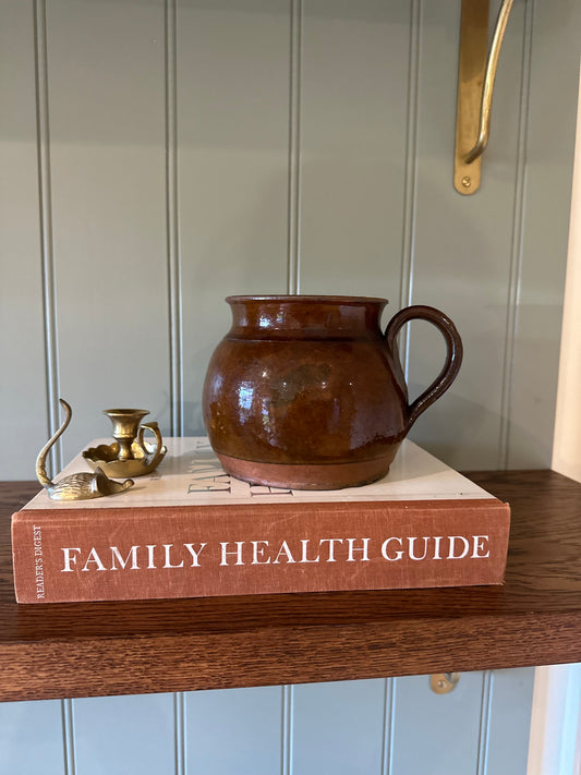French glazed unusual  belly jug