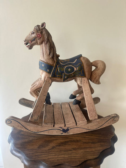 Vintage Folk art Swedish rocking horse large
