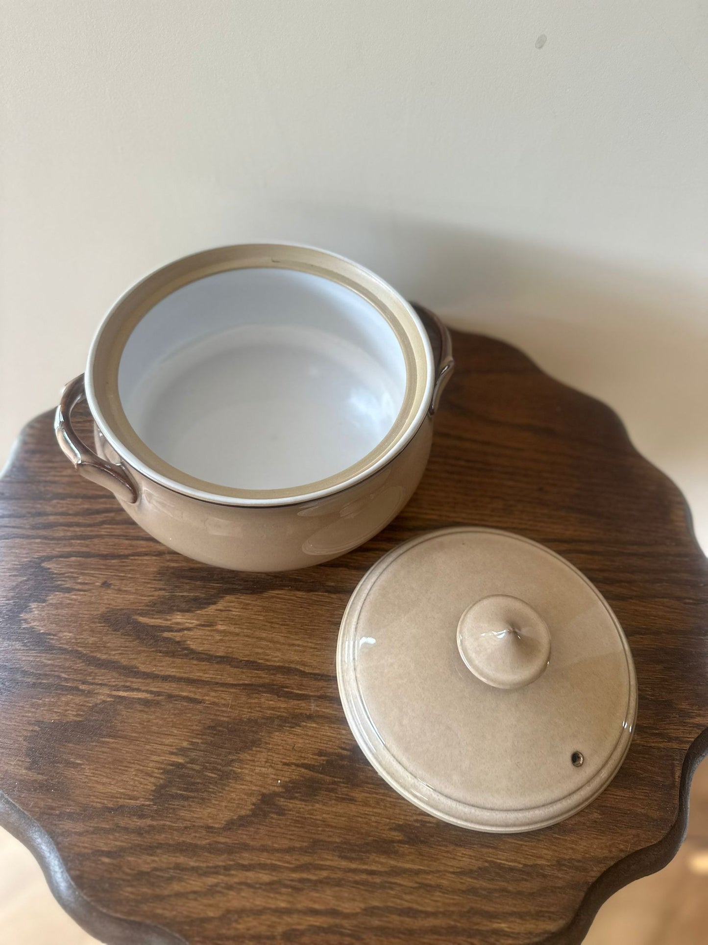 Denby vintage casserole covered dish pot with lid neutral style