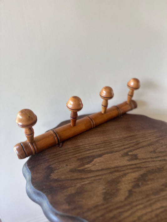 French vintage 4 peg coat towel hook holder