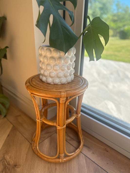 bamboo rattan style plant stand side table vintage