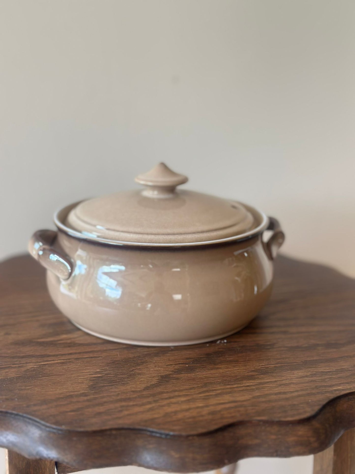 Denby vintage casserole covered dish pot with lid neutral style
