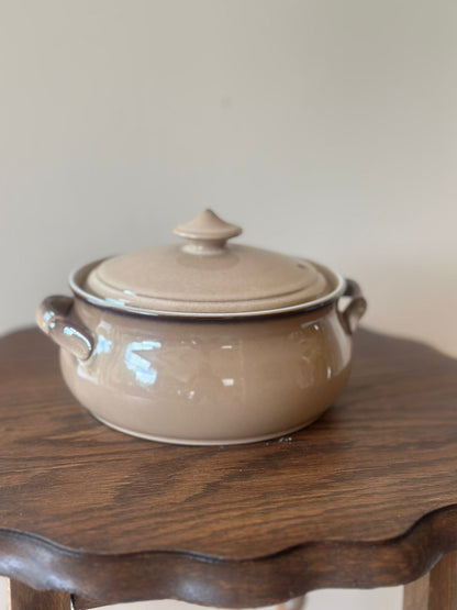 Denby vintage casserole covered dish pot with lid neutral style