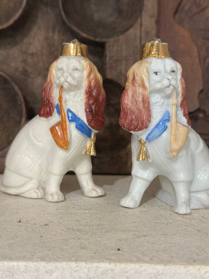 Pair of Rare wally dogs with pipe & fez hat