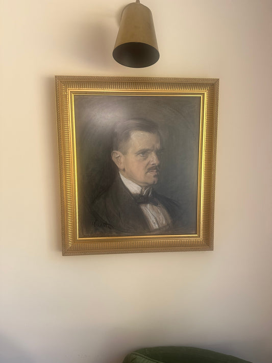 Large framed chalk / drawing signed framed