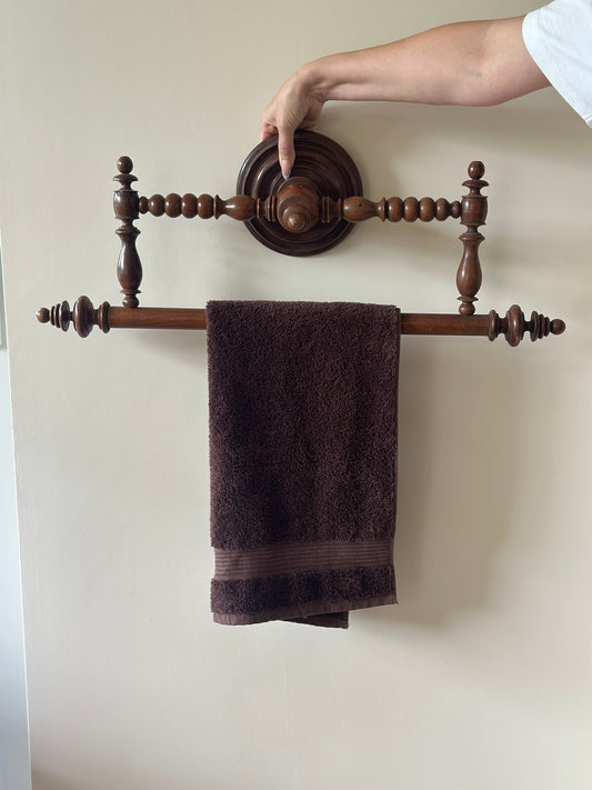Rare - French bobbin towel rail