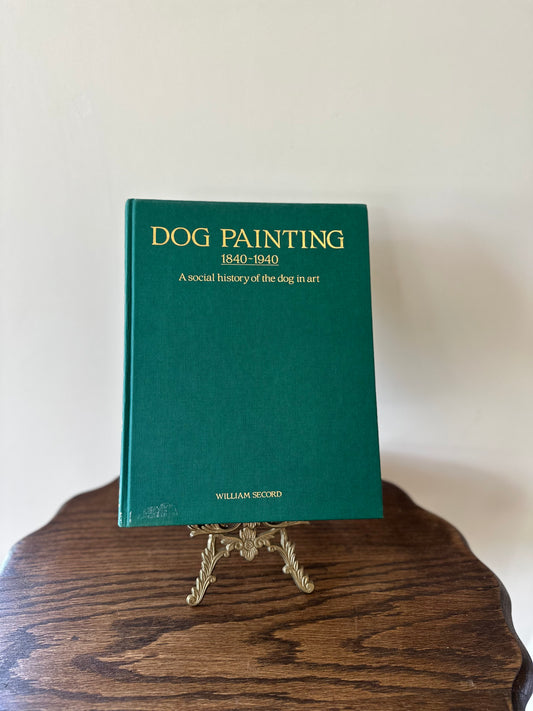 Dog painting vintage styling book green large